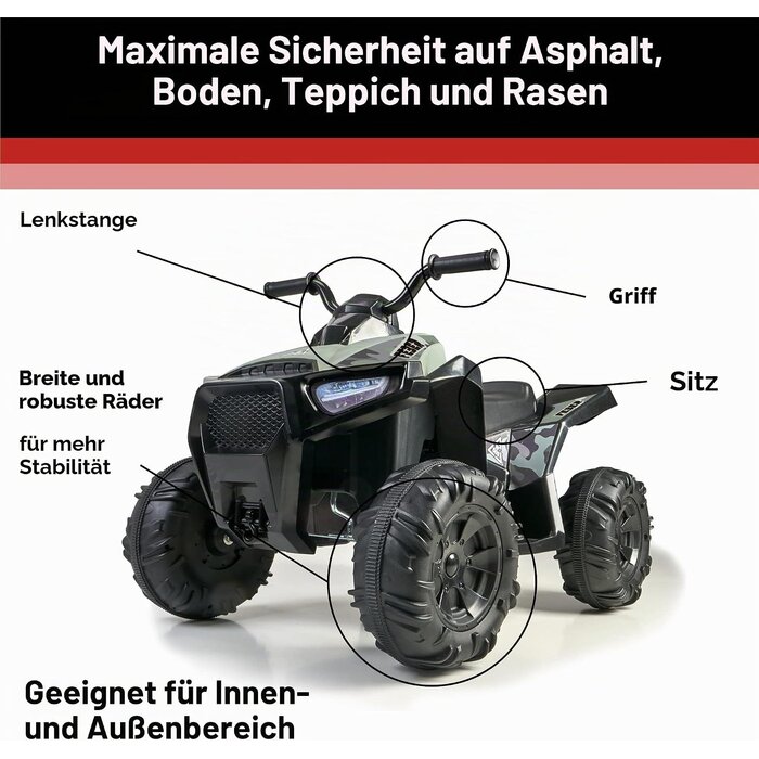 Elektro-Quad für Kinder, 12V Fahrzeug, bis zu 35% Rabatt