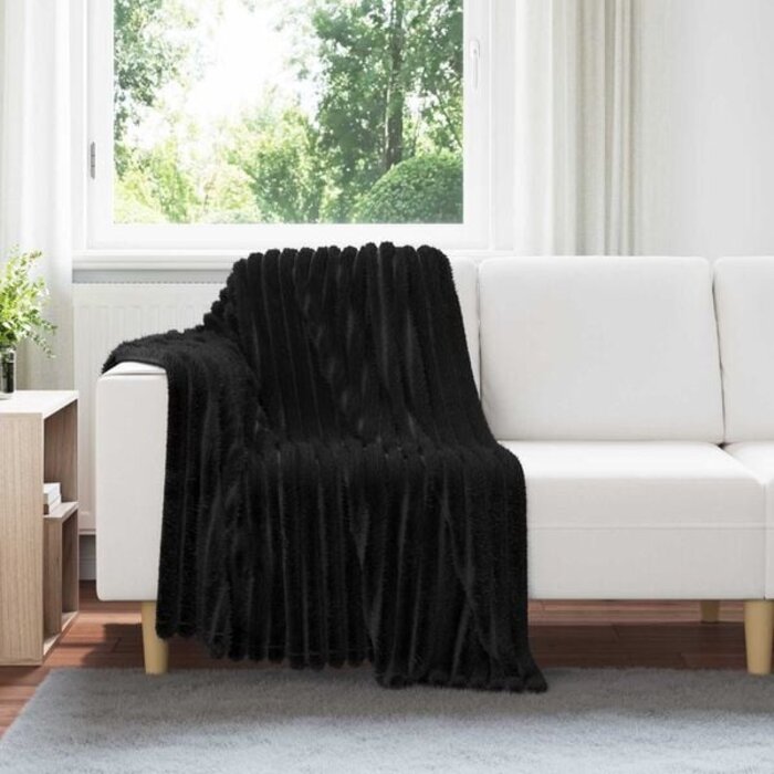 Kuschelige Fleece-Wohndecke, Schwarz, 150x130cm - bis zu 31% Rabatt