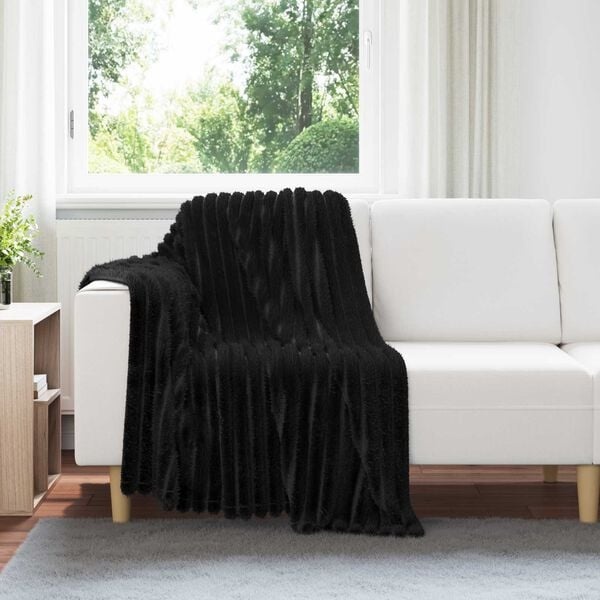 Kuschelige Fleece-Wohndecke, Schwarz, 150x130cm - bis zu 31% Rabatt