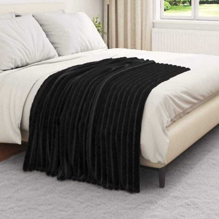 Kuschelige Fleece-Wohndecke, Schwarz, 150x130cm - bis zu 31% Rabatt