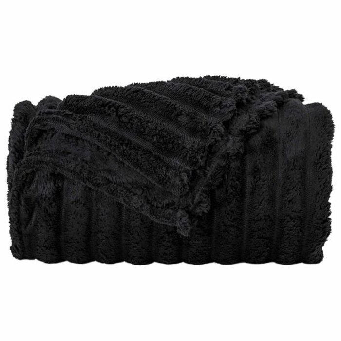 Kuschelige Fleece-Wohndecke, Schwarz, 150x130cm - bis zu 31% Rabatt