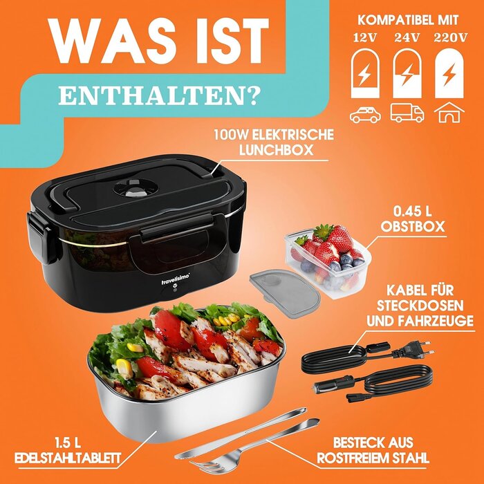 Elektrische Lunchbox 1,5L, 100W, beheizbar - bis zu 32% günstiger