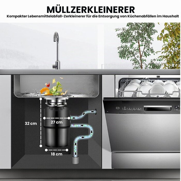 Küchen-Speiseresteentsorger Edelstahl 1,4L - bis zu 35% Rabatt