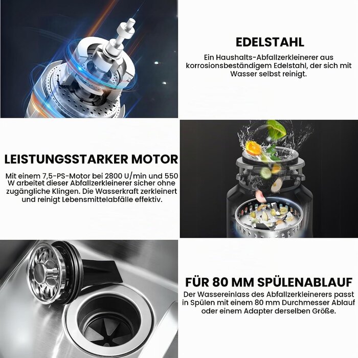 Küchen-Speiseresteentsorger Edelstahl 1,4L - bis zu 35% Rabatt