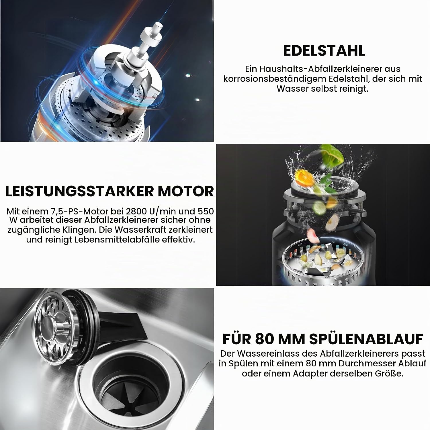 Küchen-Speiseresteentsorger Edelstahl 1,4L - bis zu 35% Rabatt
