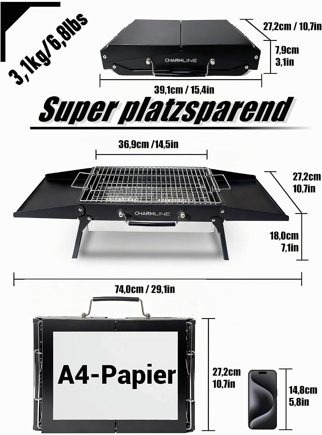 Klappbarer Holzkohlegrill für Outdoor-Fans - bis zu 33% günstiger