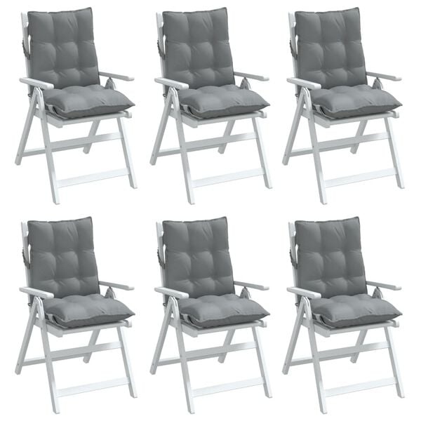 6er-Set Stuhlkissen für Gartenstühle, 100x50 cm, Grau - bis zu 34% sparen
