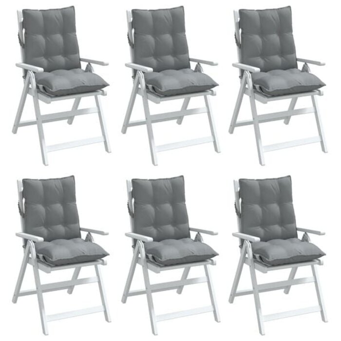 6er-Set Stuhlkissen für Gartenstühle, 100x50 cm, Grau - bis zu 34% sparen