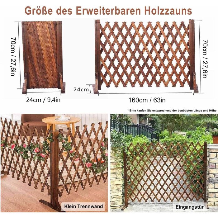Holz-Rankgitter 160x70 cm, 2er-Set - flexibel & dekorativ - bis zu 34% sparen