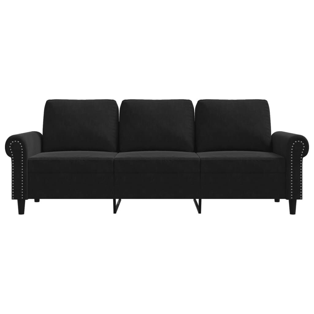 3-Sitzer Samtsofa 180 cm Schwarz - Jetzt bis zu 35% Rabatt sichern