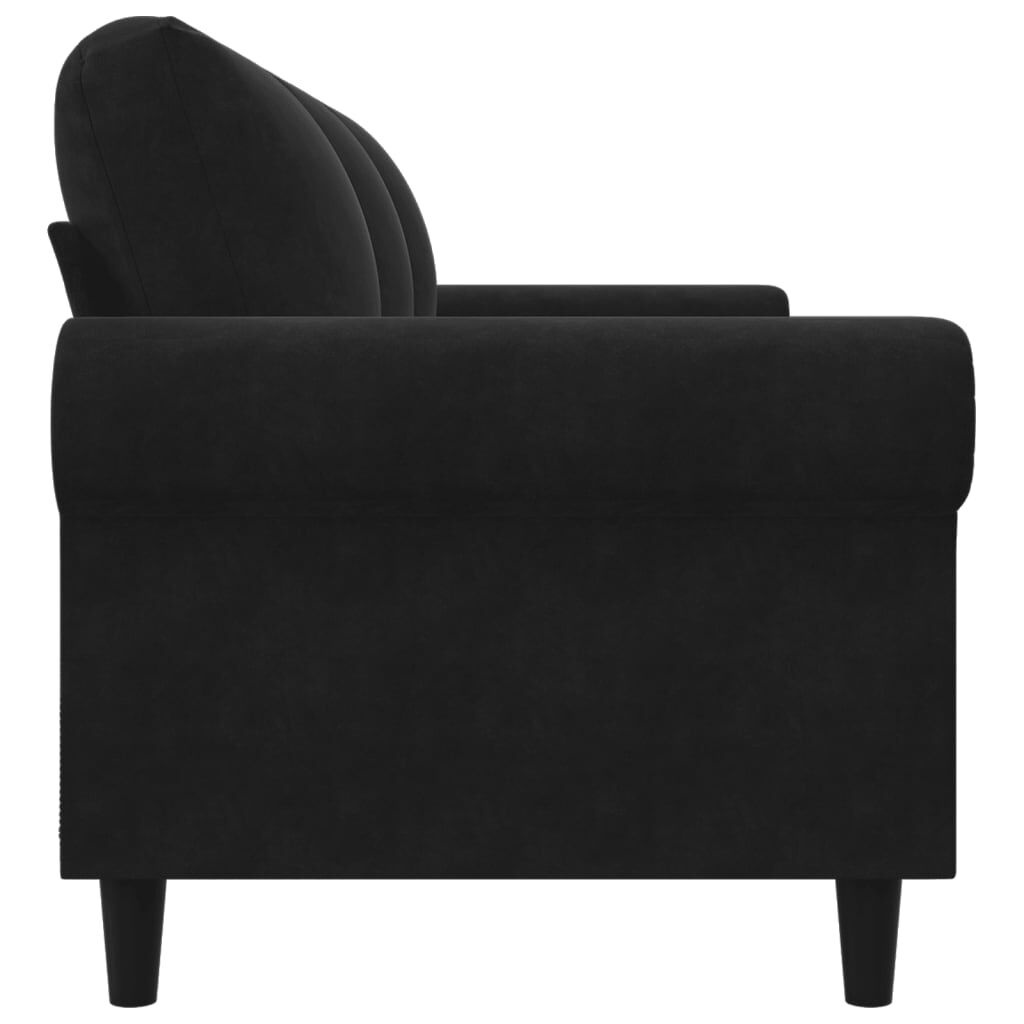 3-Sitzer Samtsofa 180 cm Schwarz - Jetzt bis zu 35% Rabatt sichern
