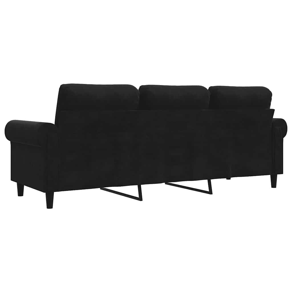 3-Sitzer Samtsofa 180 cm Schwarz - Jetzt bis zu 35% Rabatt sichern