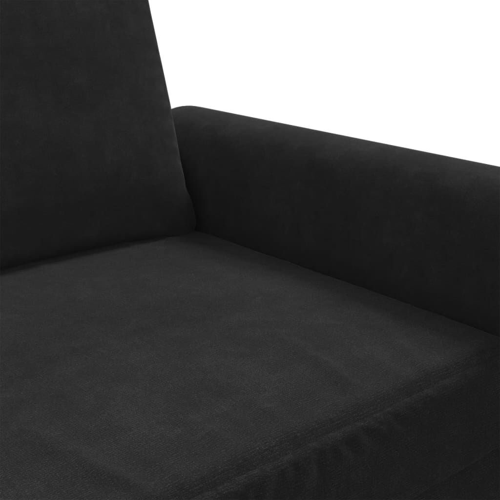 3-Sitzer Samtsofa 180 cm Schwarz - Jetzt bis zu 35% Rabatt sichern