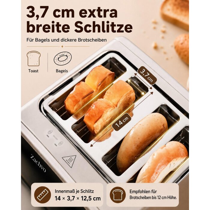 Edelstahl 4-Scheiben-Toaster mit Touchscreen - bis zu 33% reduziert