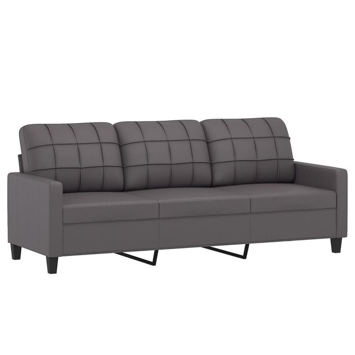 Vidaxl 3-Sitzer Sofa 180 cm Kunstleder Grau - Jetzt bis zu 38% sparen
