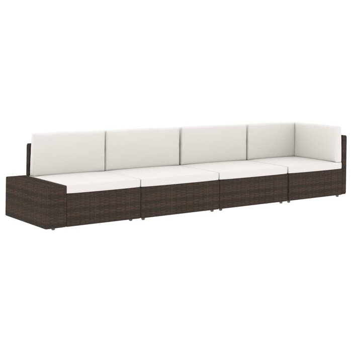 Vidaxl Modulares Ecksofa 2-Sitzer Poly-Rattan Schwarz - Outlet bis zu 35% reduziert