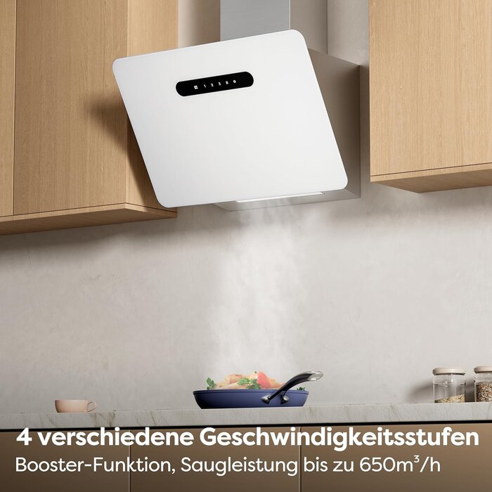 Moderne Schräg-Dunstabzugshaube 60cm, App-Steuerung, A+++ - bis zu 35% Rabatt