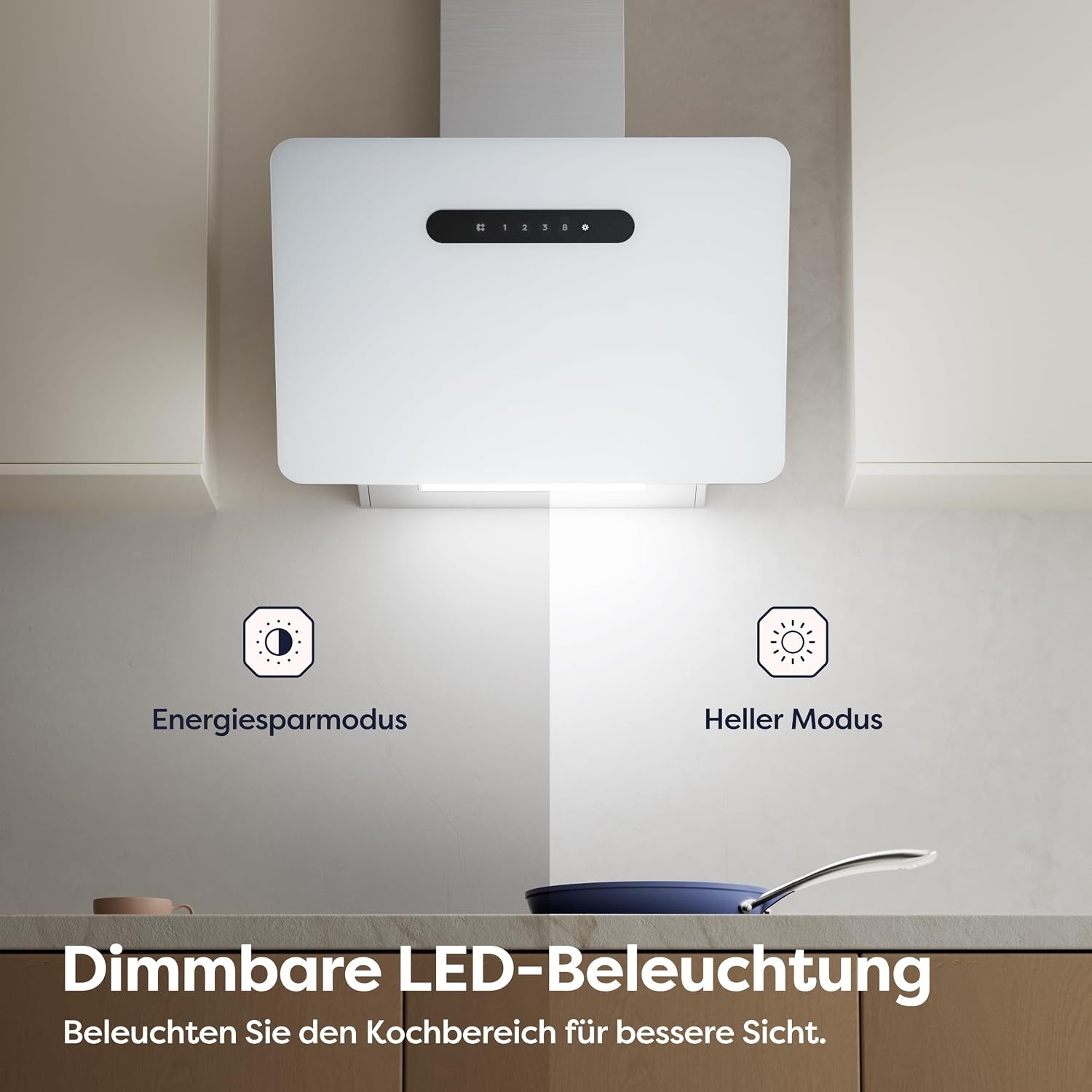 Moderne Kopffrei-Dunstabzugshaube 60 cm Weiß - 65% Rabatt