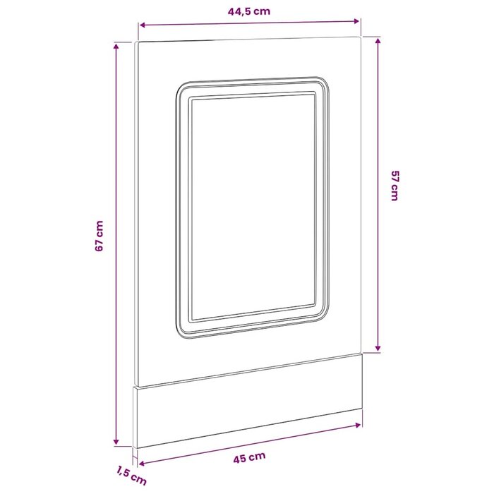 Vidaxl Geschirrspüler-Frontplatte Kalmar 45x57 cm Weiß - bis zu 28% sparen