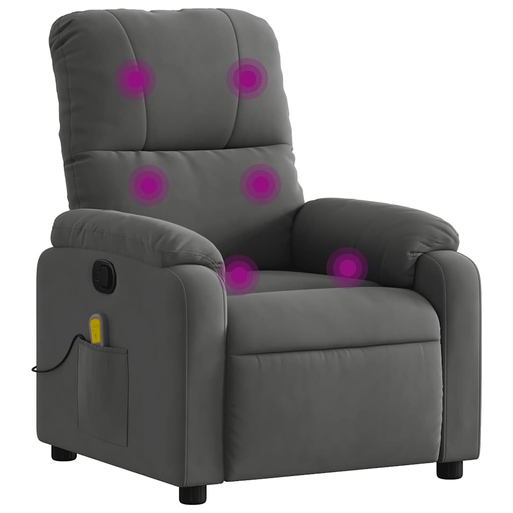 Vidaxl Massagesessel mit 6-Punkt-Vibration, Mikrofaser, Dunkelgrau - bis zu 30% Rabatt