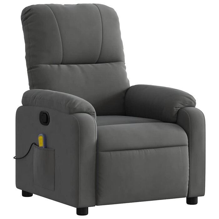 Vidaxl Massagesessel mit 6-Punkt-Vibration, Mikrofaser, Dunkelgrau - bis zu 30% Rabatt