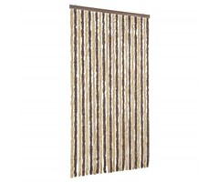 Vidaxl Chenille-Türvorhang 100x200 cm Dunkelbraun/Beige - 58% Rabatt