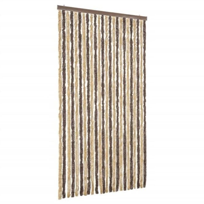Vidaxl Chenille-Türvorhang 100x200cm Insektenschutz - Dunkelbraun/Beige - bis zu 33%