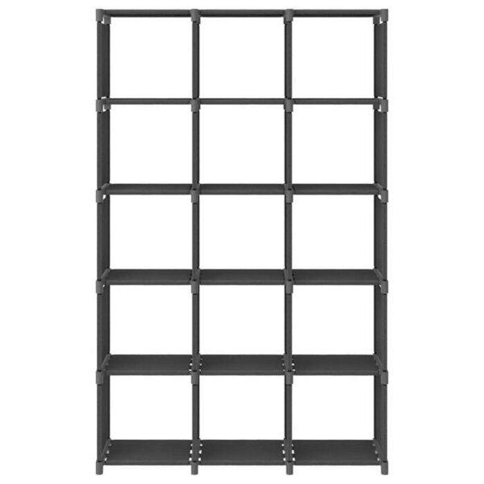Vidaxl Stoffregal mit 15 Fächern, Grau, 103 x 30 x 175,5 cm - bis zu 34% Rabatt