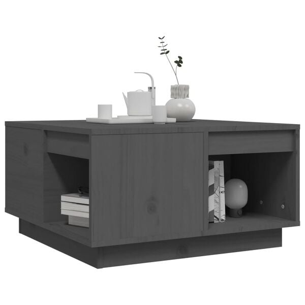 Vidaxl Couchtisch aus massivem Kiefernholz, Grau - bis zu 33% Rabatt