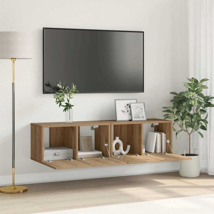 Vidaxl Modernes TV-Schrank Set, 2-teilig, Braun, Wandmontage - bis zu 34% reduziert