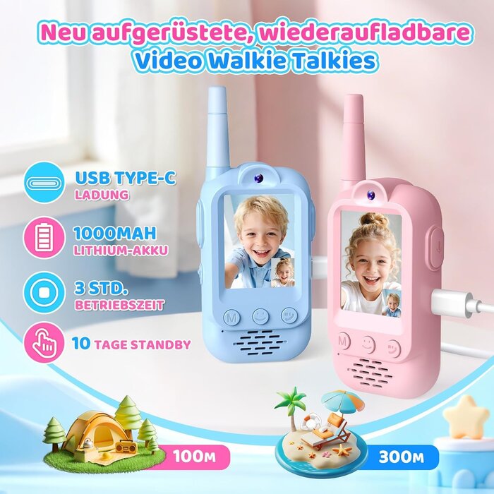 Video-Walkie-Talkie für Kinder mit HD-Kamera - jetzt bis zu 32% günstiger