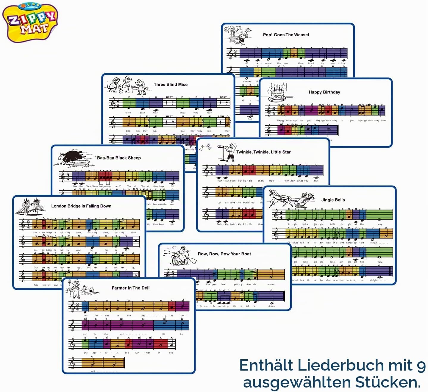Musik-Tanzmatte für Kinder, 181x74cm, 24 Tasten - 62% Rabatt