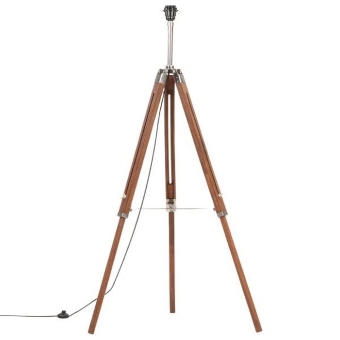 Vidaxl Dreibein-Stehlampe Teakholz, 141 cm - Stilvolles Retro-Design bis zu 34% günstiger
