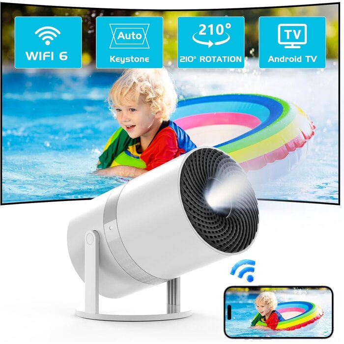 Mini Full HD Beamer mit Android & 210° Ständer - bis zu 34% günstiger