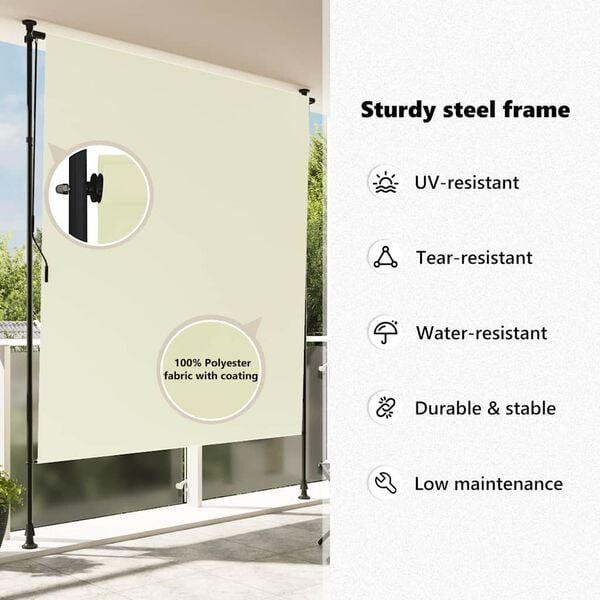 Vidaxl Außenrollo 150x270 cm Crème mit Kurbel - bis zu 34% Rabatt