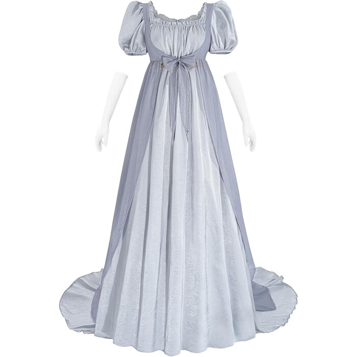 Damen Regency Kleid Blau Gr. L - Historisches Kostüm - bis zu 34% sparen