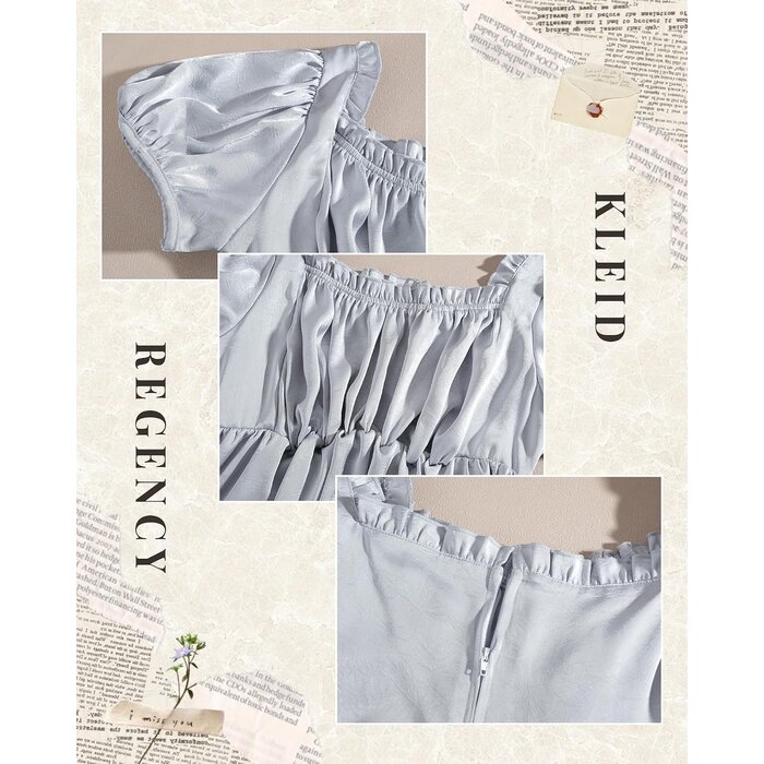 Damen Regency Kleid Blau Gr. L - Historisches Kostüm - bis zu 34% sparen