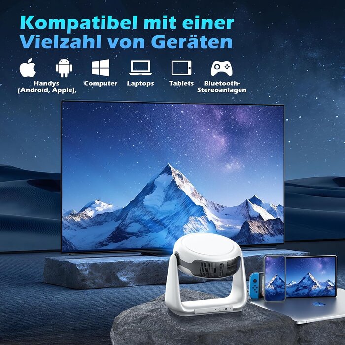 Tragbarer 1080p Full HD Beamer Android 11.0 - Jetzt bis zu 35% günstiger