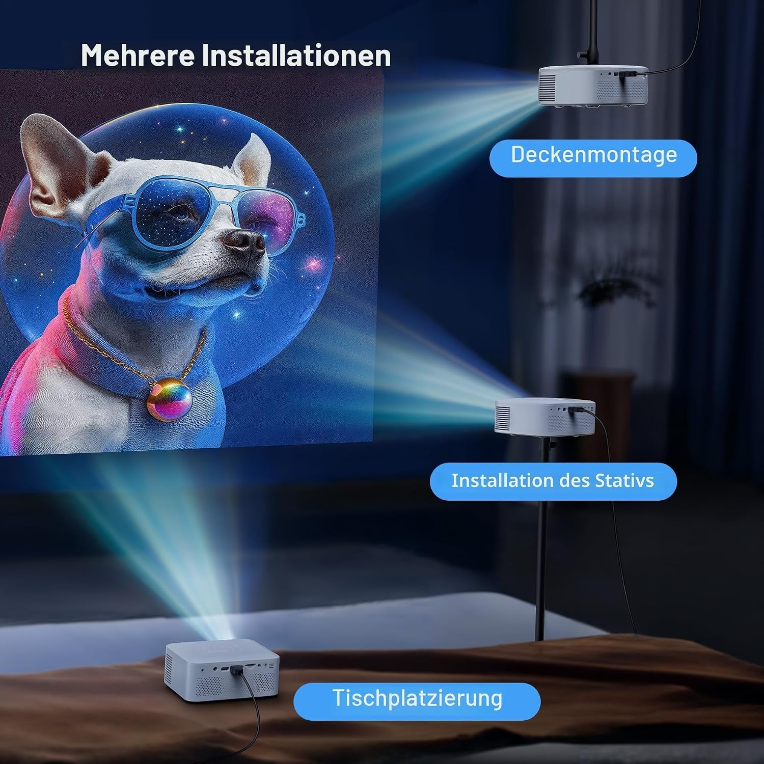 Mini-Projektor tragbar: Full HD Heimkino & Outdoor - jetzt bis zu 34% sparen