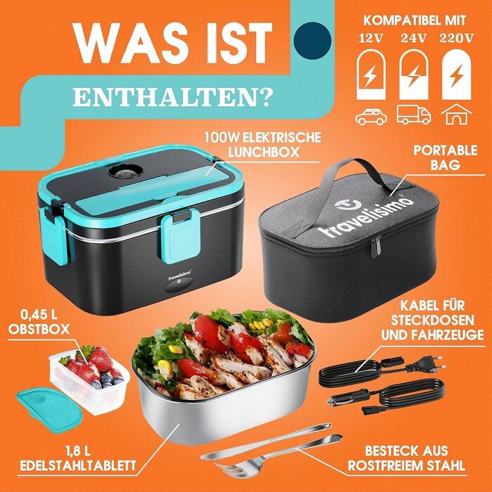 Elektrische 1,8L Lunchbox für Auto & Büro - bis zu 28% sparen