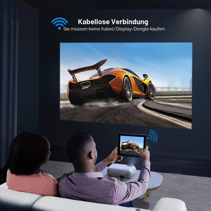 Mini-Beamer Full HD mit WLAN & Leinwand - Jetzt bis zu 35% Rabatt sichern