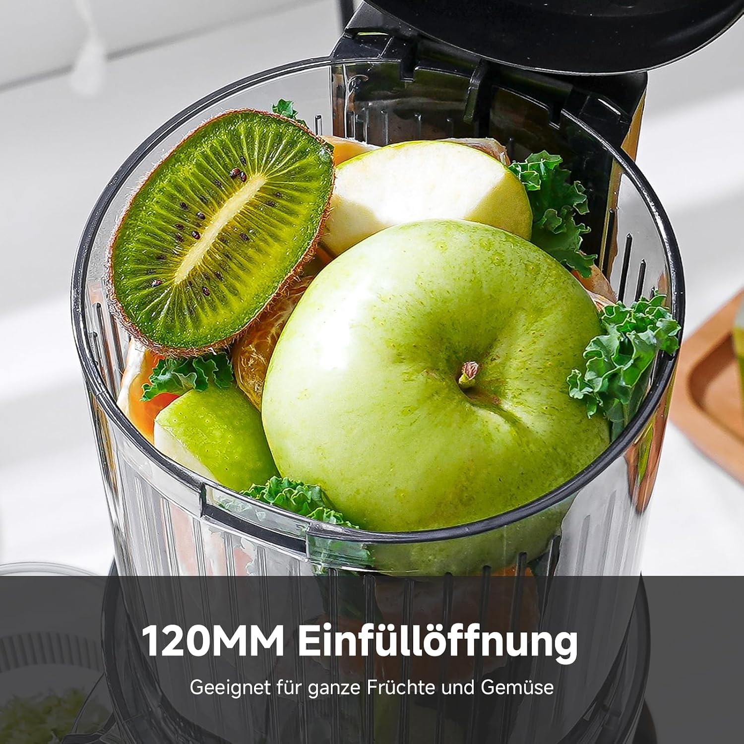 Slow Juicer Edelstahl mit 120 mm Einfüllschacht - bis zu 34 % reduziert