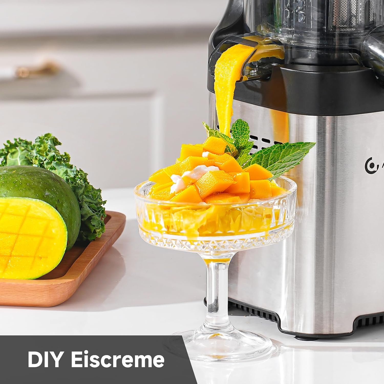 Slow Juicer Edelstahl mit 120 mm Einfüllschacht - bis zu 34 % reduziert