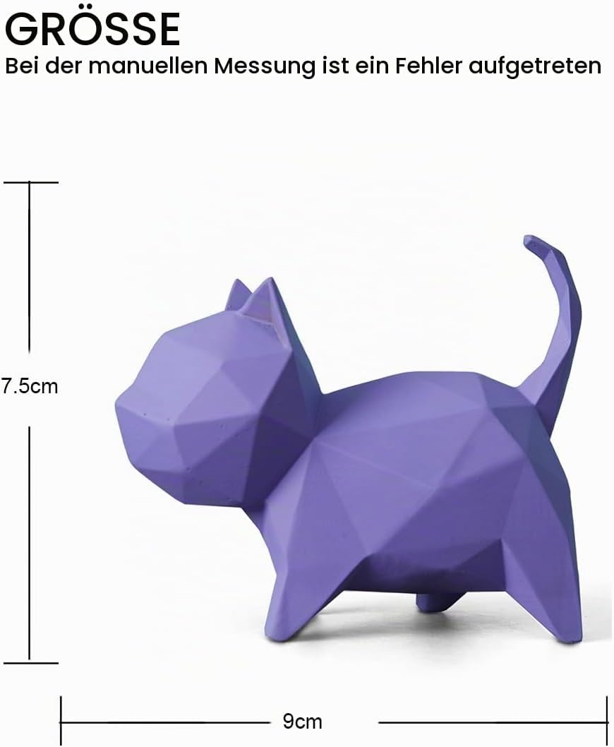 5-tlg. Katzen-Skulpturen Set, Geometrisches Design, Grau - bis zu 33% Rabatt