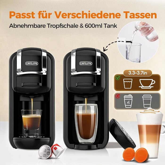 4-in-1 Kapsel-Kaffeemaschine, 19 Bar, für Nespresso & mehr - bis zu 35% Rabatt