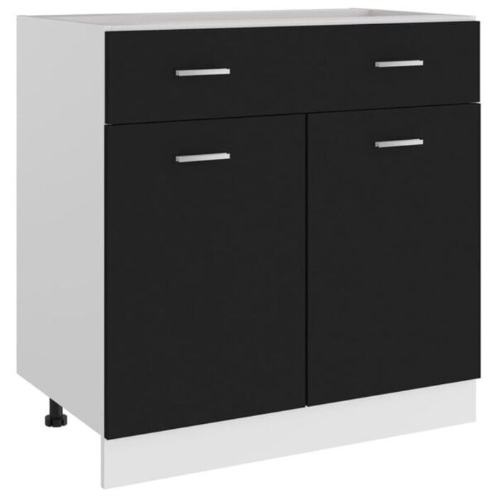 Vidaxl Küchenunterschrank Lyon Schwarz - 80 cm - jetzt bis zu 35% sparen