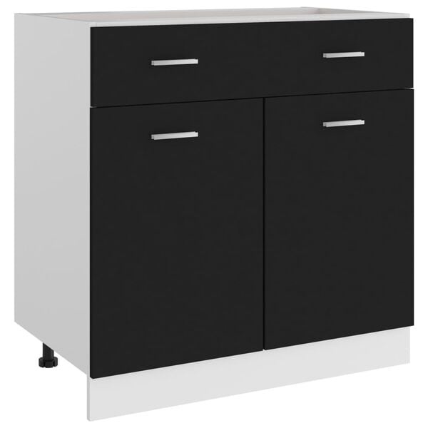 Vidaxl Küchenunterschrank Lyon Schwarz - 80 cm - jetzt bis zu 35% sparen