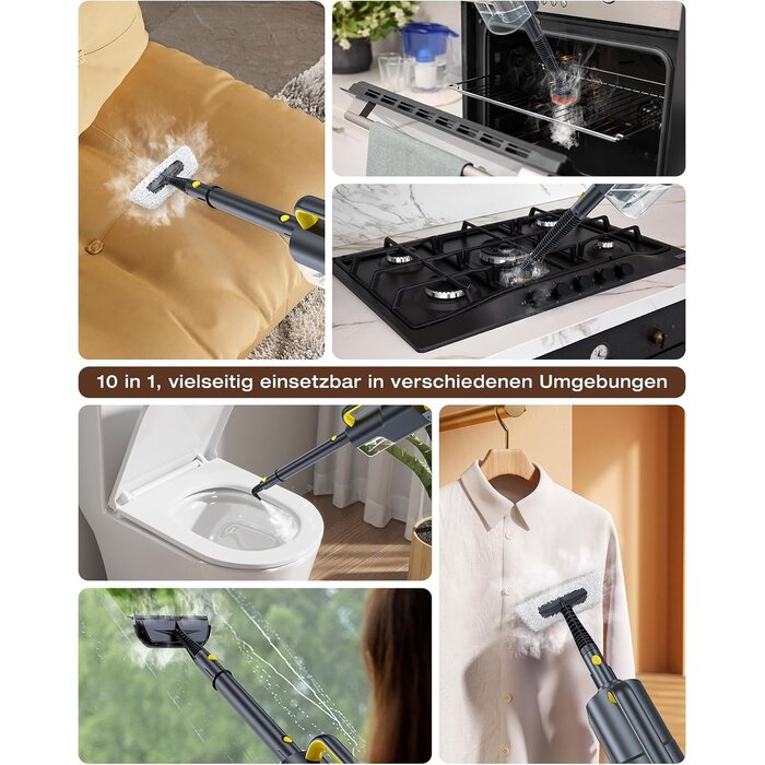10-in-1 Dampfreiniger Schwarz - Reinigungsstark & bis zu 34% Rabatt