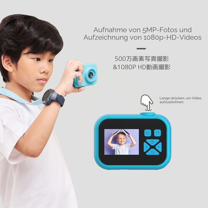 Digitale Kinderkamera 5 MP, Blau - Kompakt & Leicht - Bis zu 33% günstiger