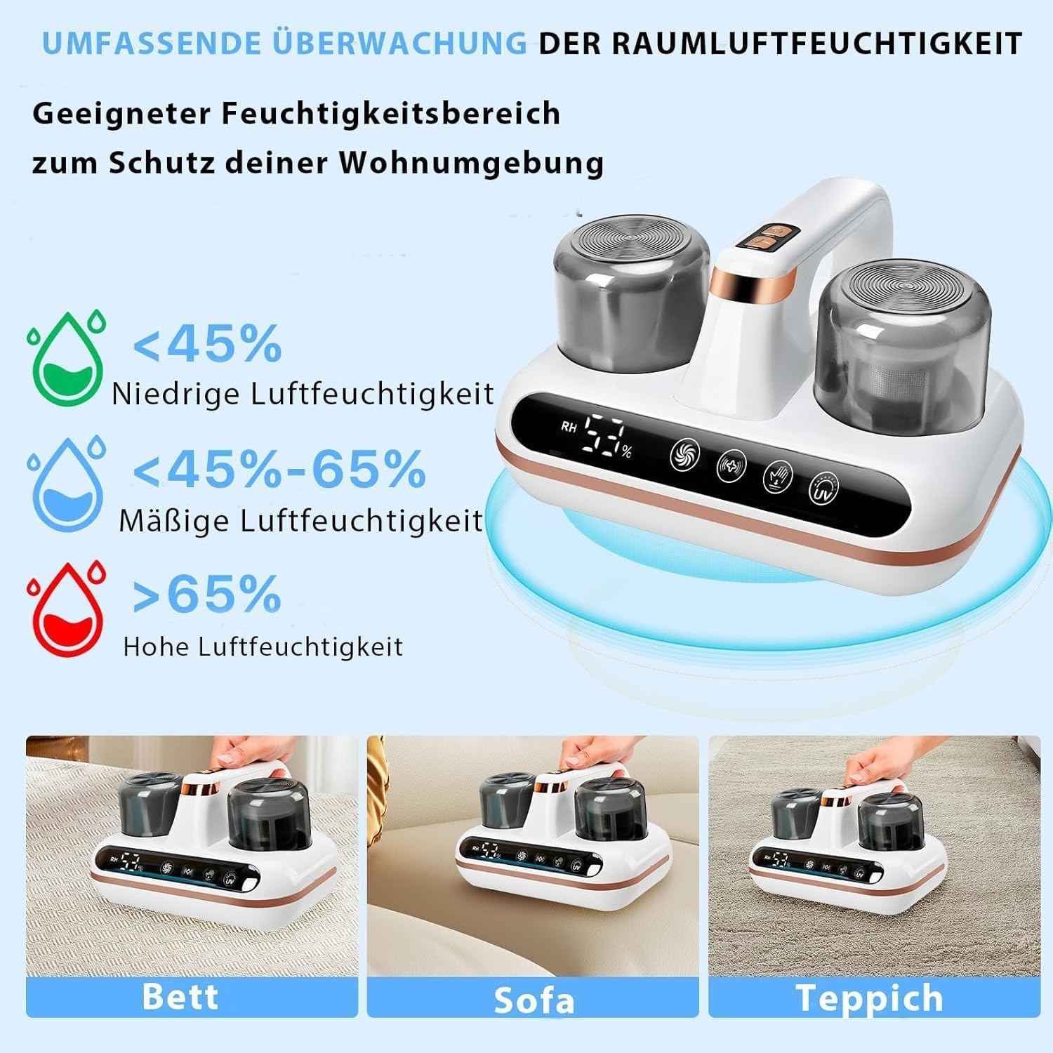 Kabelloser Milbensauger mit UV-Licht & 18.000 PA - jetzt bis zu 34% günstiger